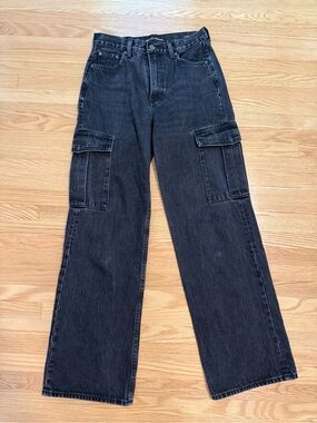 Denim Forum Black Cargo Jeans